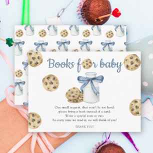 Milk and cookies and bow books for baby enclosure card