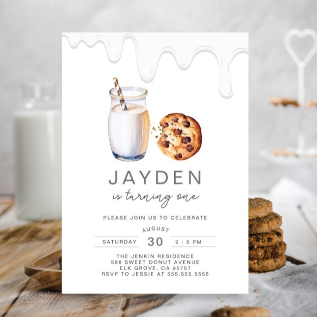 Milk And Cookies Any Age Gender Neutral Birthday Invitation (Creator Uploaded)