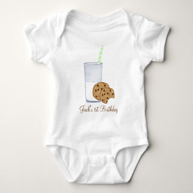 milk and cookies baby bodysuit (Front)