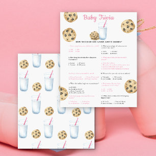 Milk and cookies baby shower Baby trivia game