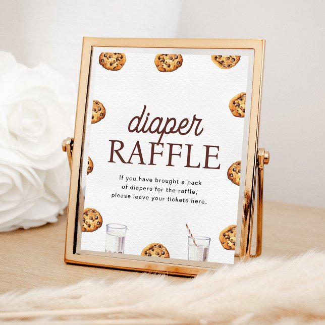 Milk and Cookies Baby Shower Diaper Raffle Game Poster (Creator Uploaded)
