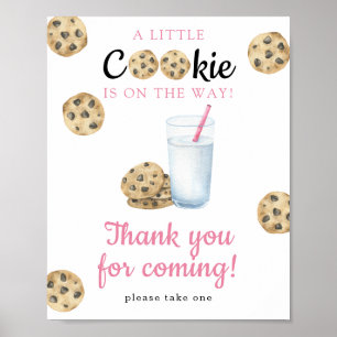 Milk and cookies baby shower - Thank you  Poster