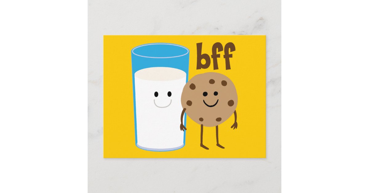 Milk And Cookies BFF Postcard | Zazzle