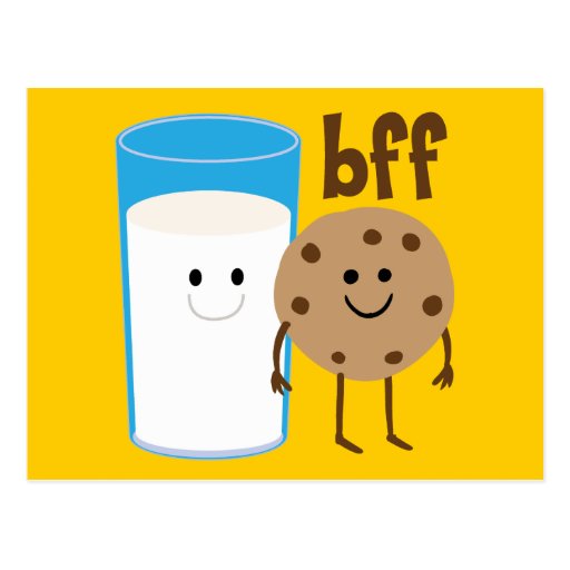 Milk And Cookies BFF Postcard | Zazzle