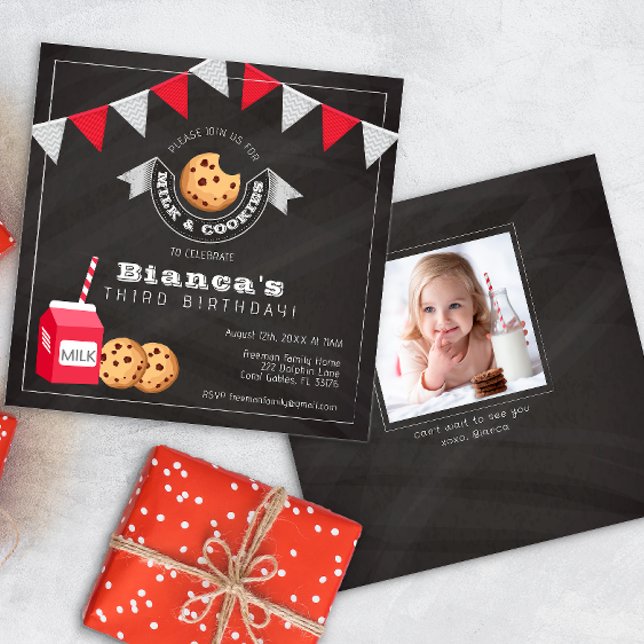 Milk and Cookies Birthday Invitation – Vintage Cha (Creator Uploaded)