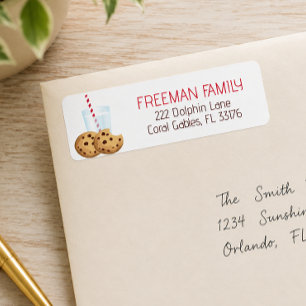 Milk and Cookies Birthday Party Address Label Ch Return Address Label