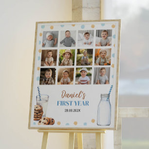 Milk And Cookies Birthday Photo Milestone Sign
