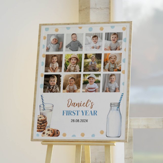 Milk And Cookies Birthday Photo Milestone Sign (Creator Uploaded)