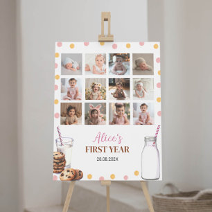 Milk And Cookies Birthday Photo Milestone Sign