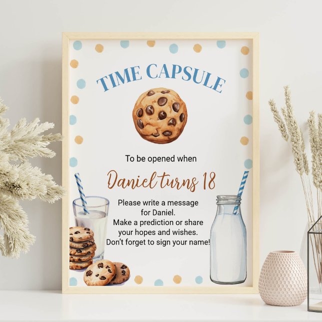 Milk And Cookies Birthday Time Capsule Sign (Creator Uploaded)
