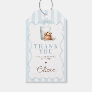 Milk and Cookies Blue Birthday Party Favour Gift Tags