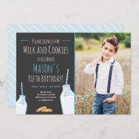 Milk and Cookies Blue Boy Birthday Party