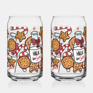 Milk and Cookies Can Glass