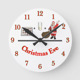 Milk and Cookies Christmas Eve Round Clock
