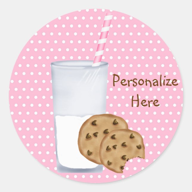 milk and cookies classic round sticker (Front)