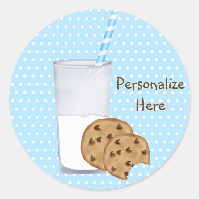 milk and cookies classic round sticker (Front)