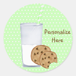 milk and cookies classic round sticker