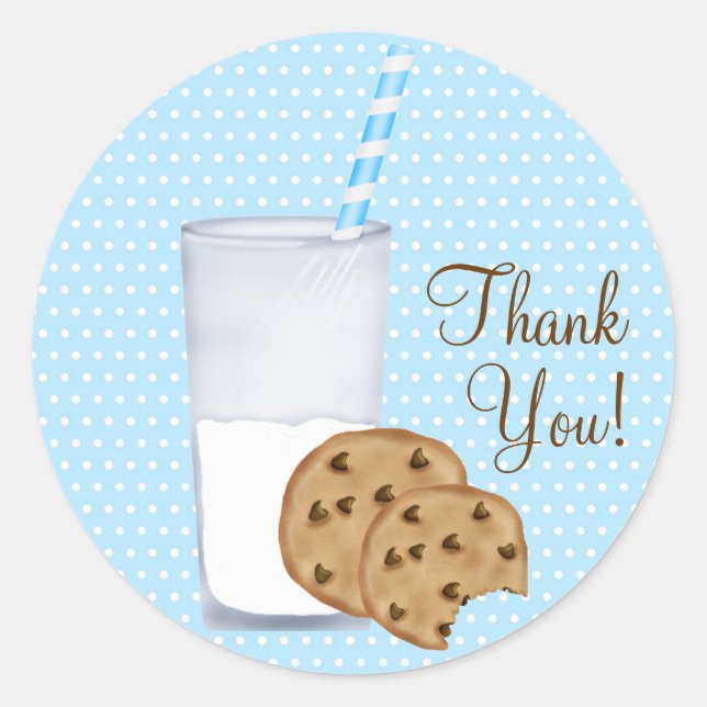 milk and cookies classic round sticker (Front)