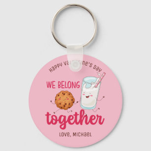 Milk and Cookies Funny Pun Cute Valentine's Day Key Ring