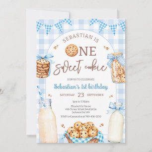 Milk and Cookies One Sweet Cookie 1st Birthday Invitation