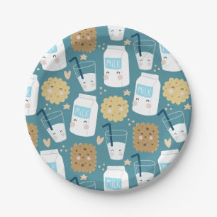 Milk and Cookies  Paper Plate