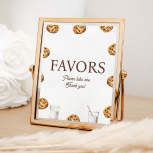 Milk and Cookies Party Favours Sign