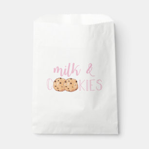 Milk and Cookies Pink Birthday Party Favour Bag
