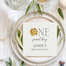 Milk and Cookies Sweet One Boy Birthday