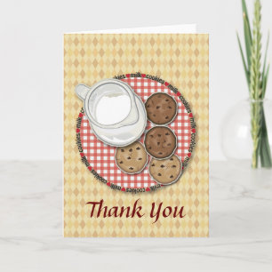 Milk and Cookies Thank You Card