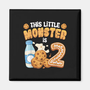 Milk And Cookies This Little Monster Is 2 2nd Bday Magnet