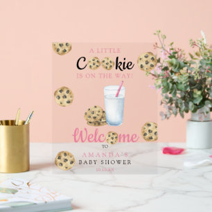 Milk And Cookies Welcome Baby shower party Acrylic Sign