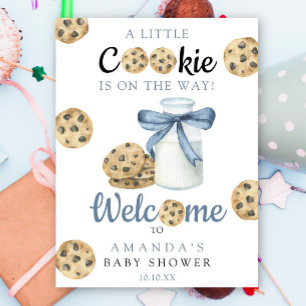 Milk And Cookies Welcome Baby shower party Poster