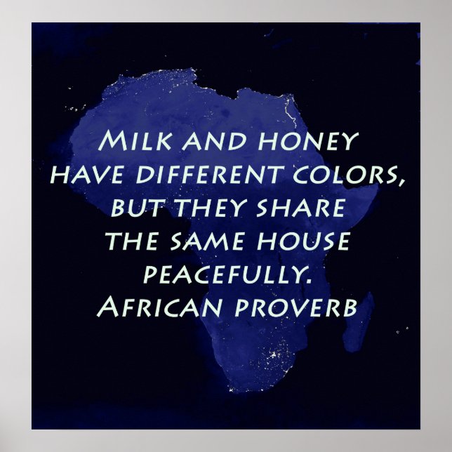 Milk And Honey - African Proverb Poster (Front)