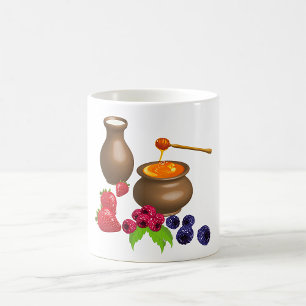 Milk and Honey with Berries Rustic Food Coffee Mug