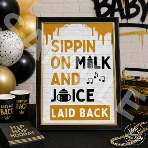 Milk and Juice 90s Hip Hop Birthday Baby Shower Poster