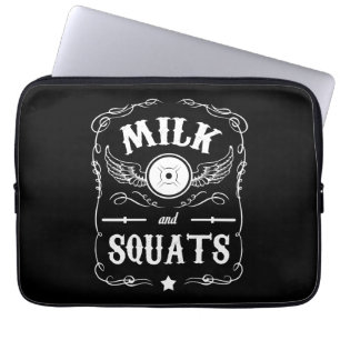Milk and Squats - "Weight Lifting" Motivational Laptop Sleeve