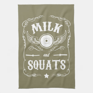 Milk and Squats - "Weight Lifting" Motivational Tea Towel