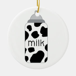 Milk Baby Bottle Ceramic Ornament