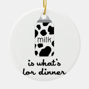 Milk Baby Bottle Ceramic Ornament