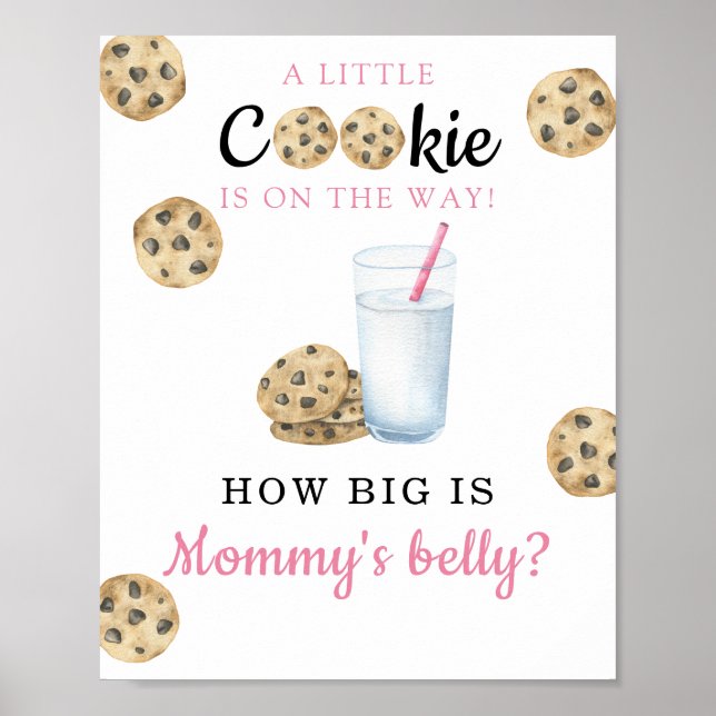 Milk baby shower - How big is Mummy's belly Poster (Front)