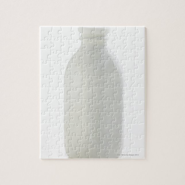 Milk bottle on white background jigsaw puzzle (Vertical)