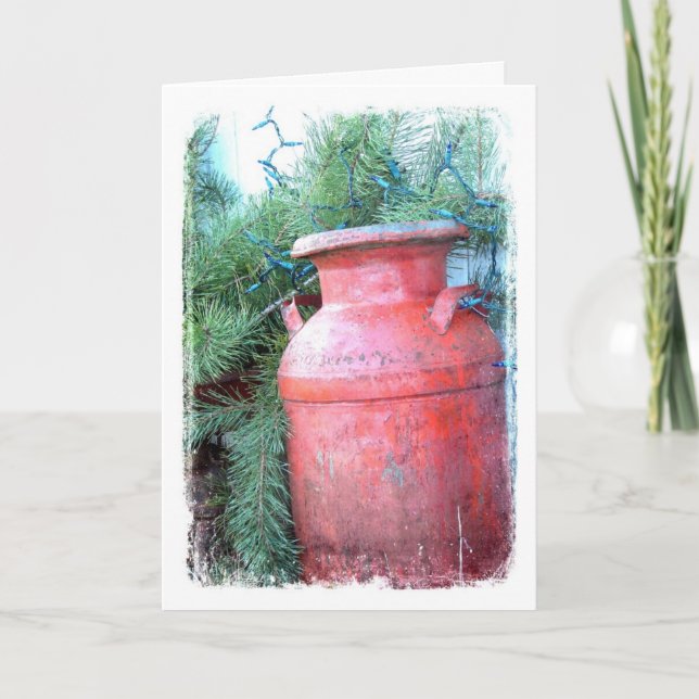 Milk Can Christmas Holiday Card (Front)