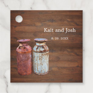 Milk Cans Country Wedding Rustic Old Farm Budget Favour Tags