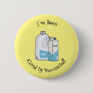 Milk cartoon illustration 6 cm round badge