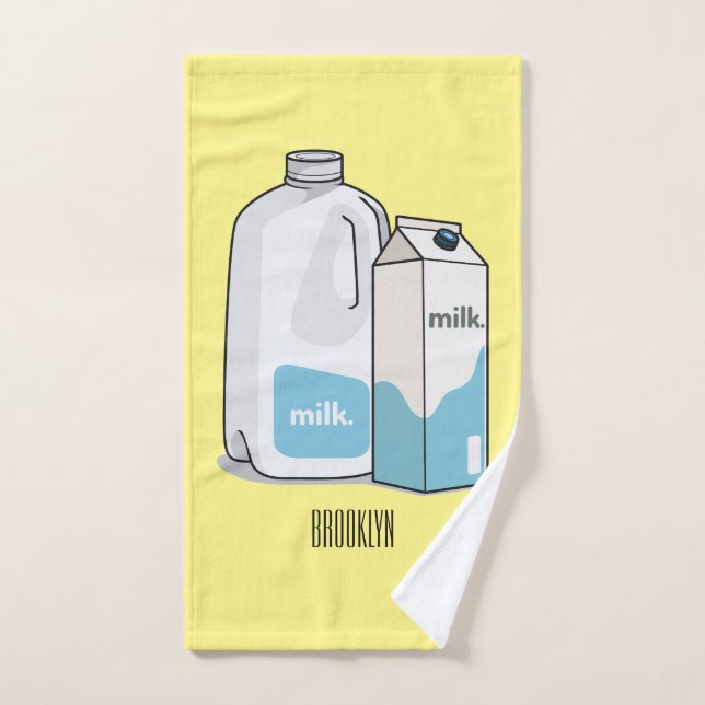 Milk cartoon illustration bath towel set (Hand Towel)
