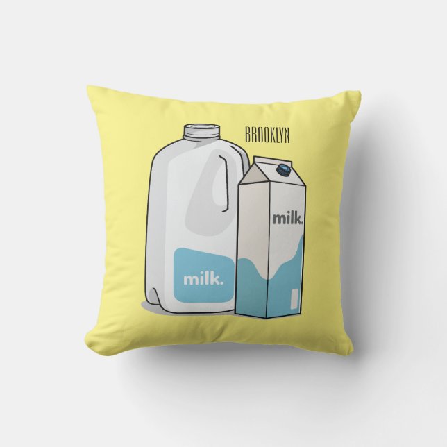 Milk cartoon illustration cushion (Front)