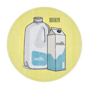 Milk cartoon illustration cutting board