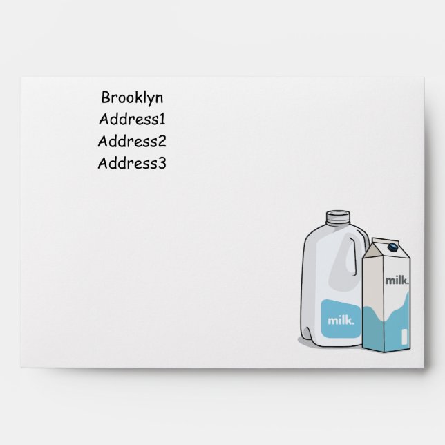 Milk cartoon illustration envelope (Front)