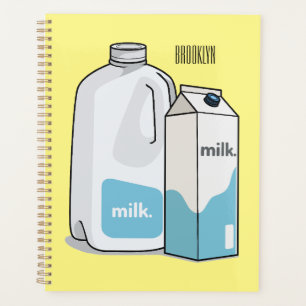 Milk cartoon illustration planner
