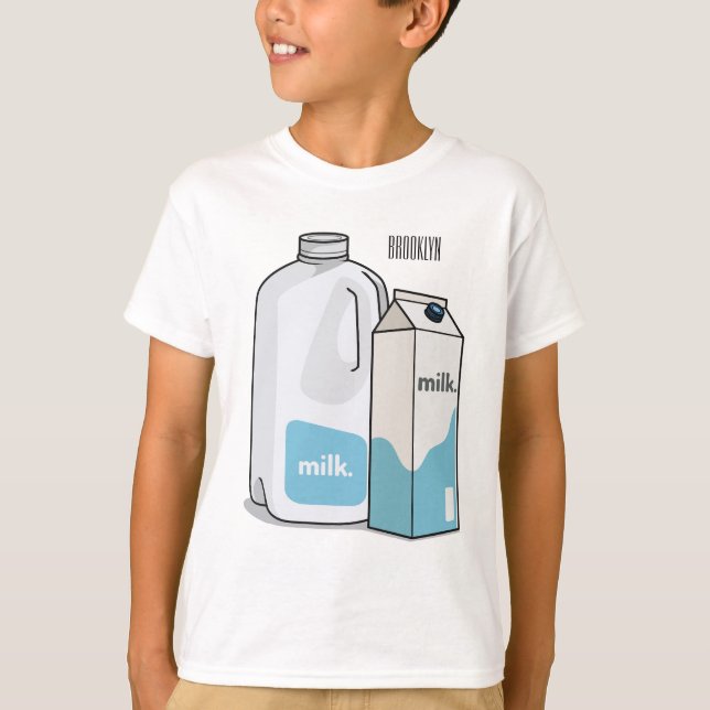 Milk cartoon illustration T-Shirt (Front)
